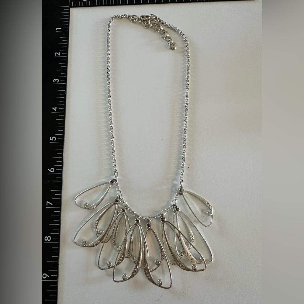 Elegant Silver Teardrop Necklace